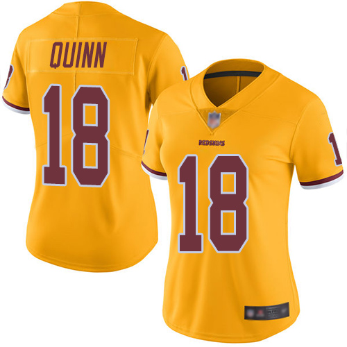 Washington Redskins Limited Gold Women Trey Quinn Jersey NFL Football #18 Rush Vapor Untouchable->women nfl jersey->Women Jersey